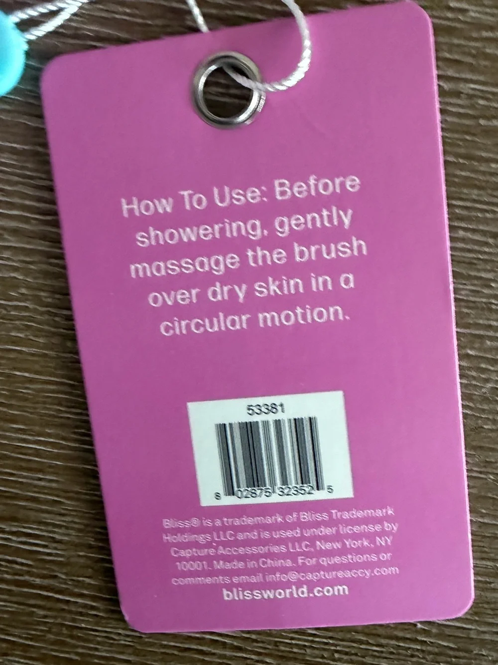 Bliss Soft-Touch Natural Sisal Body Brush NWT